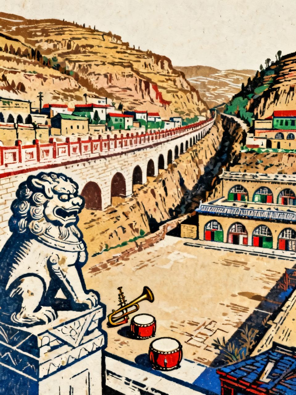 绥德县 · 版画 · AI 示意