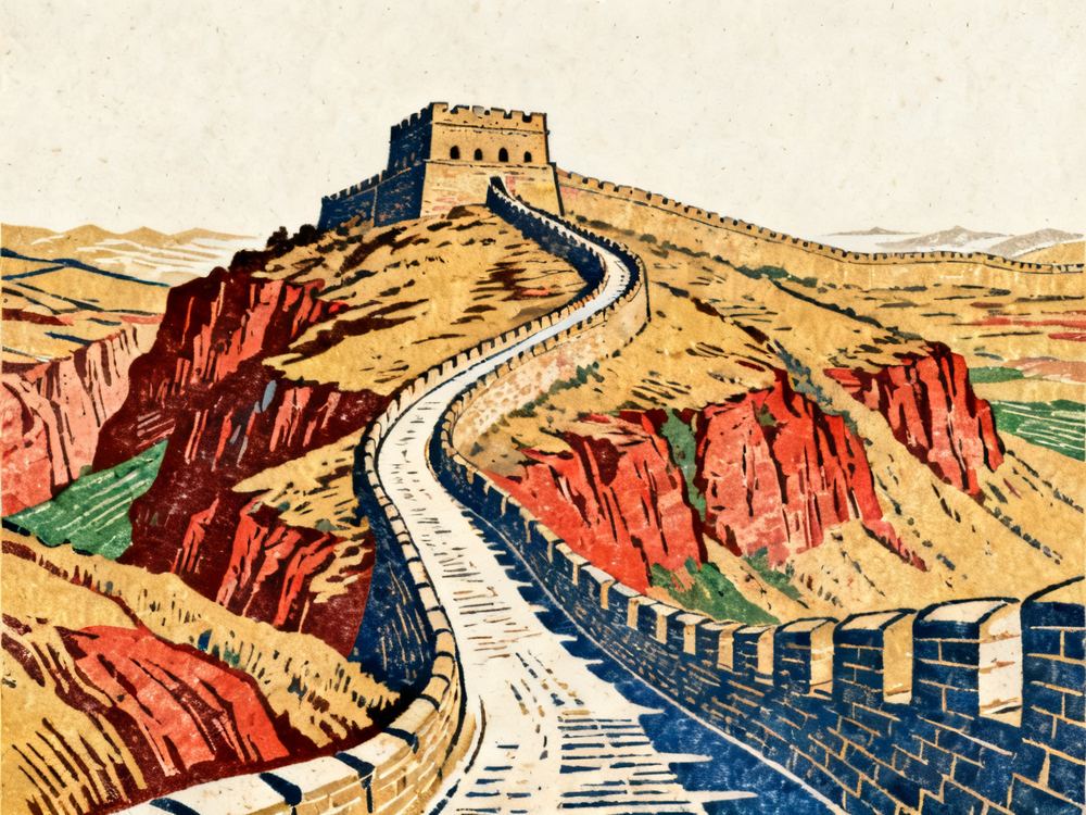 万里长城第一线 · 版画