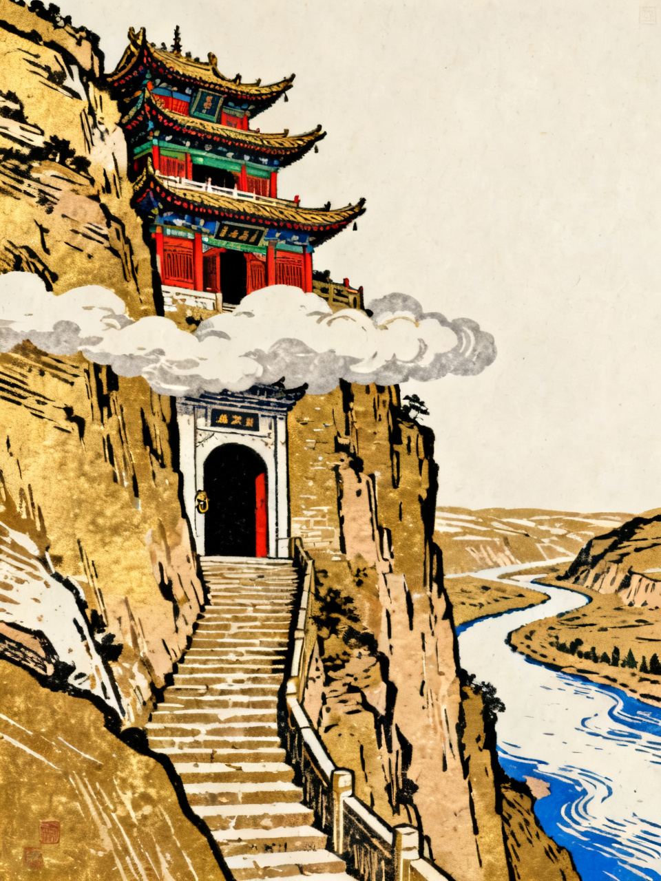 白云山：山门无锁白云封 · AI 示意